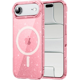 Pouzdro pro iPhone Air, pro MagSafe, třpytivé, průsvitně růžové