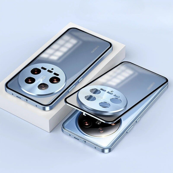Pouzdro pro Xiaomi 14 Ultra, Magnetic Dual Glass, modré
