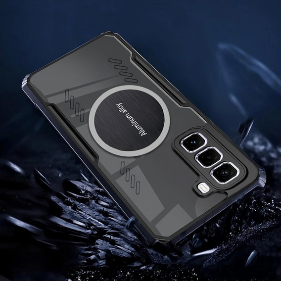 Pouzdro pro Infinix Hot 50 4G, s magnetickou fólií, transparentní / černé
