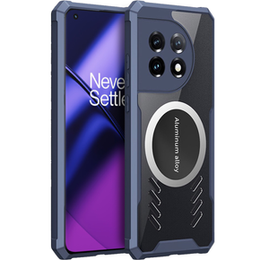 Pouzdro pro OnePlus 11 5G, s magnetickou fólií, transparentní / tmavě modré