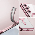 Pouzdro pro Samsung Galaxy S25, Electro MagSafe, růžové rose gold + sklo na displej