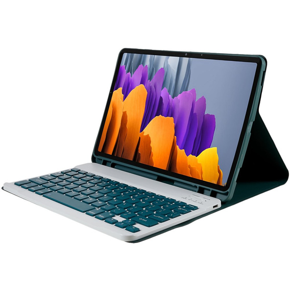 Pouzdro + klávesnice Samsung Galaxy Tab S7 T870/T875 / S8, Pen Slot, zelené