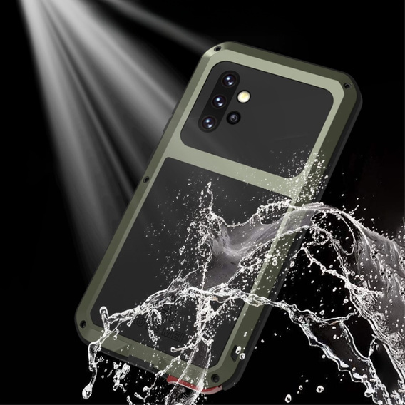 Pouzdro Love Mei pro Samsung Galaxy A52/A52s, armored with glass, zelené