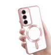Pouzdro pro Samsung Galaxy S23, Electro MagSafe, růžové rose gold + sklo na displej