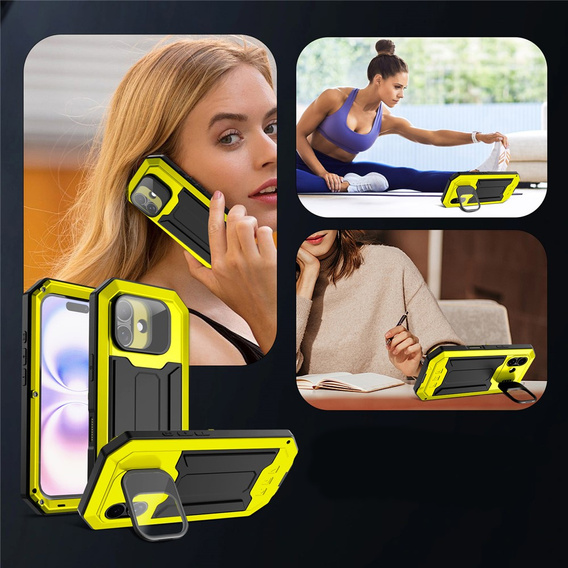 Pevné pouzdro R-JUST s krytem displeje a stojánkem pro iPhone 17