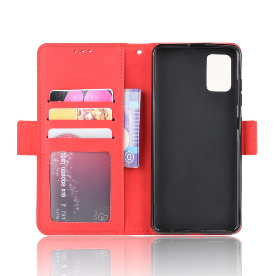 Klopové pouzdro pro Samsung Galaxy A51, Card Slot, červené