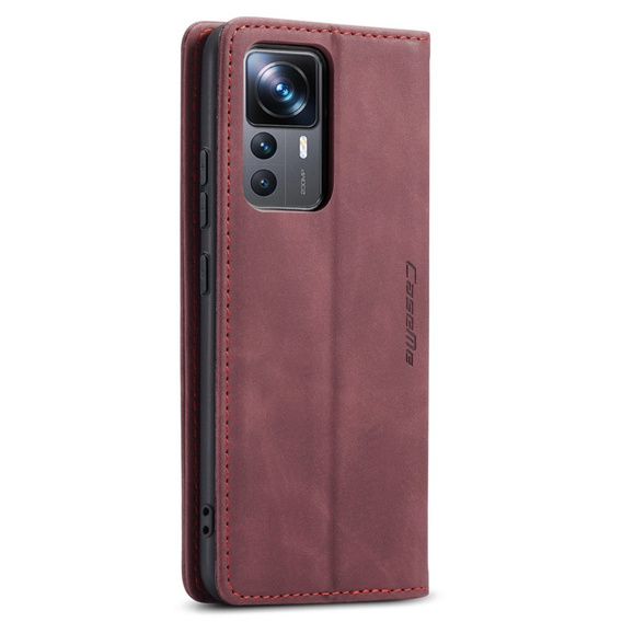 Pouzdro CASEME pro Xiaomi 12T / 12T Pro, Leather Wallet Case, červené