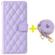 Pouzdro s klopou pro Samsung Galaxy A16, Rhombus Crossbody Leather, fialové