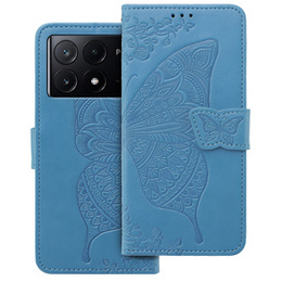 Klopové pouzdro pro Xiaomi Poco F6 Pro, Butterfly, modré