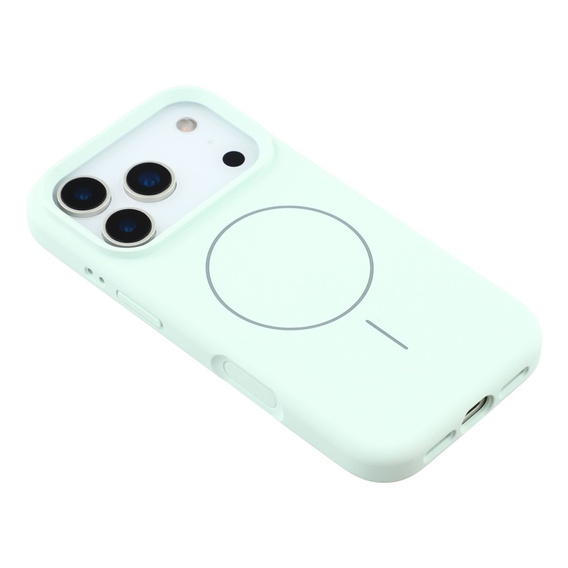 Silikonové pouzdro pro iPhone 17 Pro, pro MagSafe, proti nárazu, zelené