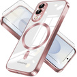 Pouzdro pro Samsung Galaxy S25 Edge, Electro MagSafe, růžové rose gold + sklo na displej