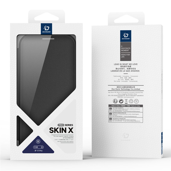 Dux Ducis pouzdro pro iPhone 17 Pro, Skin X Pro, s klopou, pro MagSafe, černé