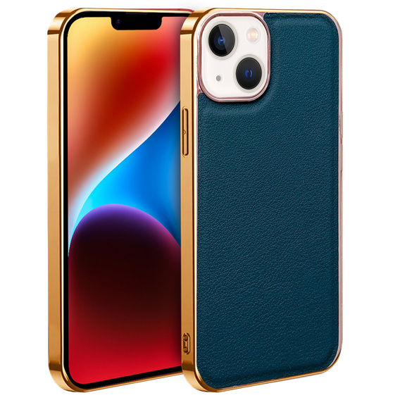 Pouzdro pro iPhone 14 Plus, Cowhide Leather, zelené