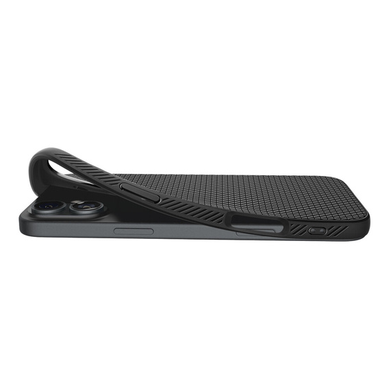 Pouzdro Spigen pro iPhone 16 Plus, Liquid Air, černé + 9H tvrzené sklo