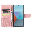 Klopové pouzdro pro Xiaomi Redmi Note 13 Pro 5G, Butterfly, růžové rose gold