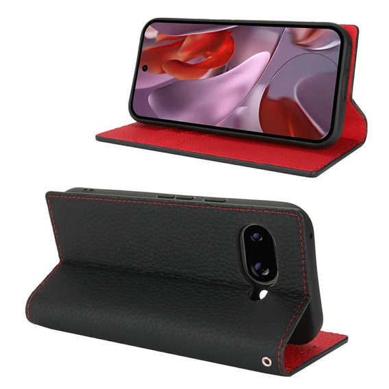 Klopové pouzdro pro Google Pixel 9A, Litchi Skin Grain, černé