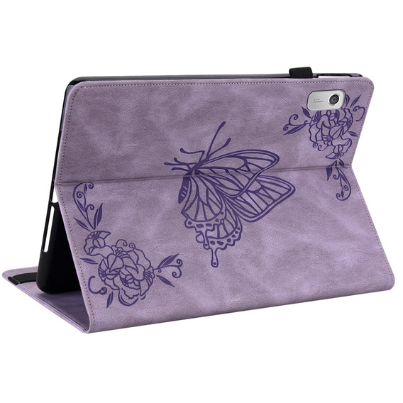 Pouzdro pro Lenovo Tab M9, Butterfly, fialové