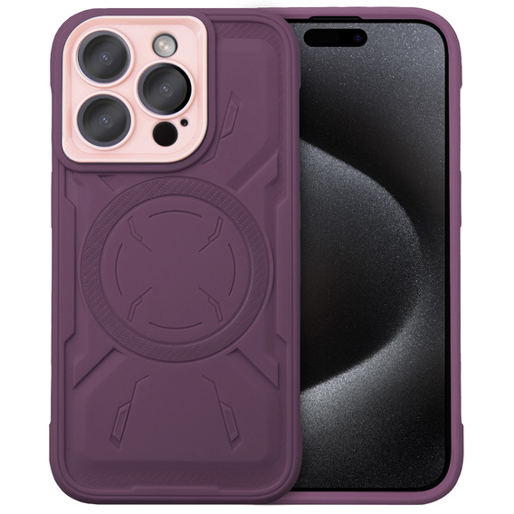 Pouzdro pro iPhone 15 Pro, ERBORD Armor Mag, kaštanové