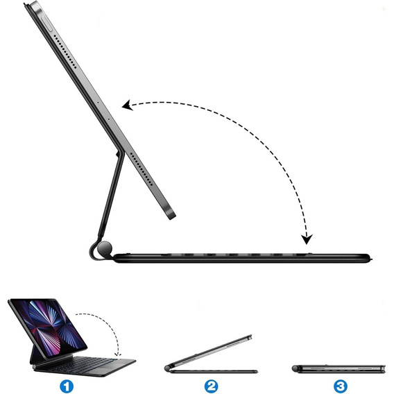 Pouzdro s klávesnicí Dracool pro iPad Air 13" 2024 (6 gen.) / Pro 12.9" 2022/2021/2020 (6/5/4 gen.), černé