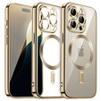 Pouzdro pro iPhone 11 Pro Max, Electro MagSafe, zlaté + sklo na displej