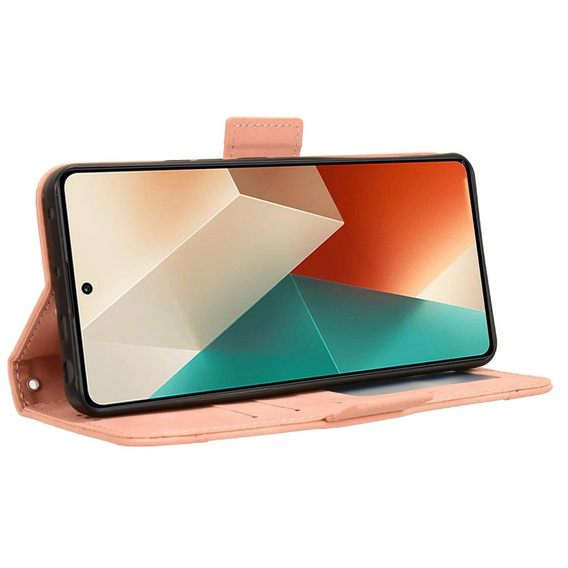 Klopové pouzdro pro Xiaomi Redmi Note 13 5G, Card Slot, růžové