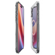 Pouzdro MagSafe Spigen pro iPhone 16, Ultra Hybrid, transparentní / bílé + 9H tvrzené sklo