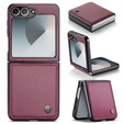 Pouzdro pro Samsung Galaxy Z Flip7 FE / Z Flip6, CASEME Litchi Leather, červené