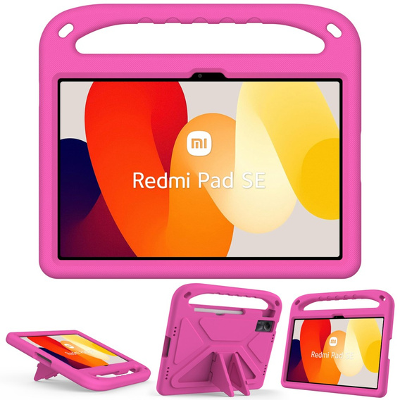 Dětské pouzdro pro Xiaomi Redmi Pad SE 11", dětské pouzdro s rukojetí, růžové