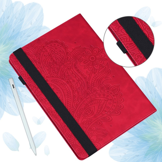 Pouzdro s klopou pro Xiaomi Redmi Pad SE 11", flower, červené