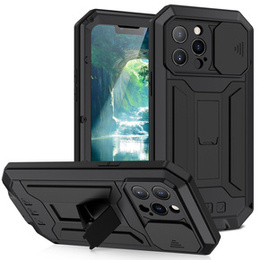 Pouzdro pro iPhone 13 Pro, R-JUST CamShield Slide, pancéřované, černé