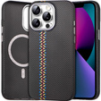 Pouzdro pro iPhone 13, Carbon Fiber MagSafe, černé