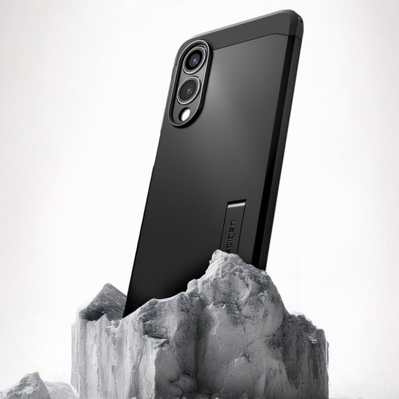 Pouzdro Spigen pro Samsung Galaxy S25 Edge, Tough Armor Mag MagSafe, černé + 9H tvrzené sklo