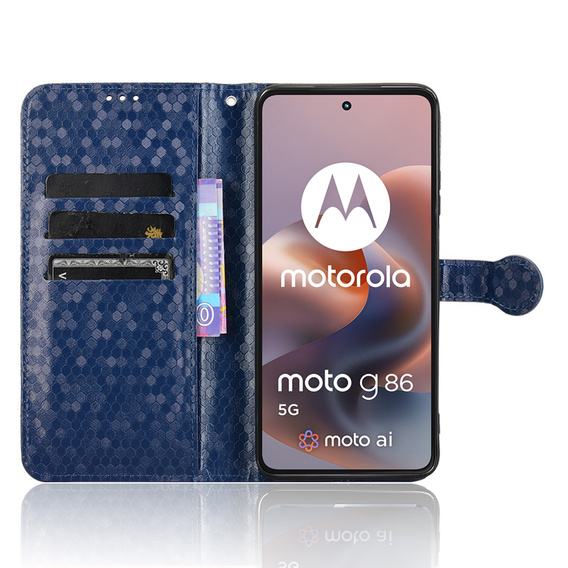 Flipové pouzdro pro Motorola Moto G86 Power 5G, Wallet Rhombus, modré