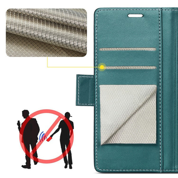 Pouzdro pro Infinix Note 50 Pro, ERBORD Glossy Litchi, flipová peněženka, zelené