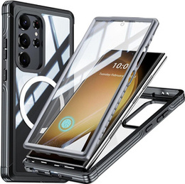 Pouzdro pro Samsung Galaxy S24 Ultra, Shockproof, s fólií na displej, pro MagSafe, černé