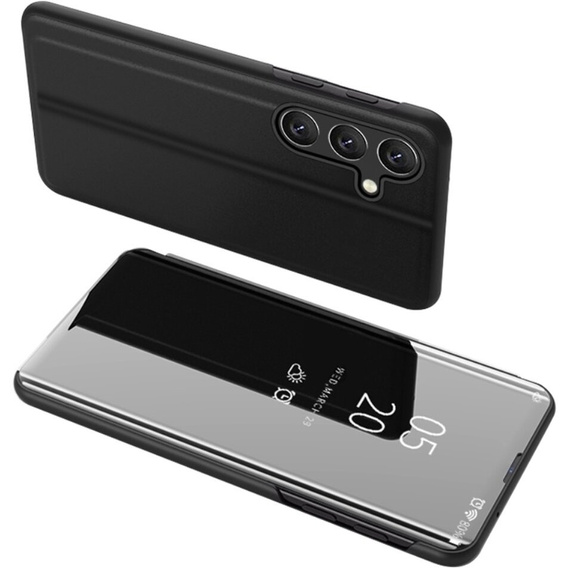 Pouzdro pro Samsung Galaxy A15, Clear View, černé + 9H sklo