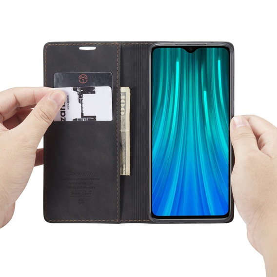 Pouzdro CASEME pro Xiaomi Redmi Note 8 Pro, Leather Wallet Case, černé