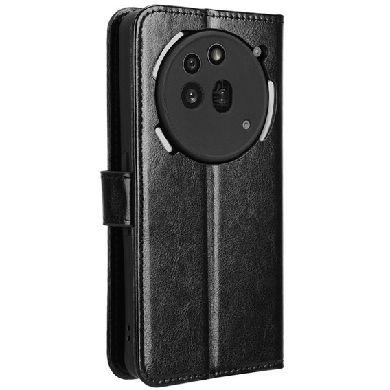 Klopové pouzdro pro Nothing Phone 3A Pro, Crazy Horse Wallet, černé