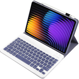 Pouzdro s bluetooth klávesnicí pro Xiaomi Pad 7 / Xiaomi Pad 7 Pro, fialové