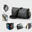 Pouzdro CASEME pro iPhone16e, RFID Leather Wallet, s popruhem přes rameno, černé