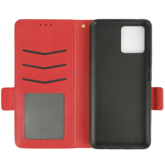 Klopové pouzdro pro Motorola Moto G72, Wallet Thin Magnet, červené