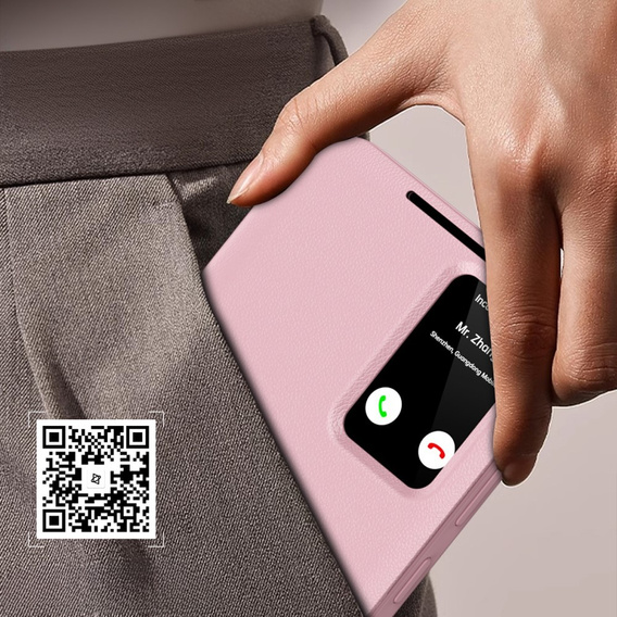 Flipové pouzdro pro Samsung Galaxy S24 FE, Smart View Wallet, růžové
