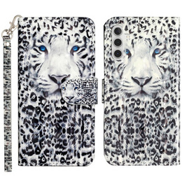 Klopové pouzdro pro Samsung Galaxy A35 5G, Wallet, Leopard