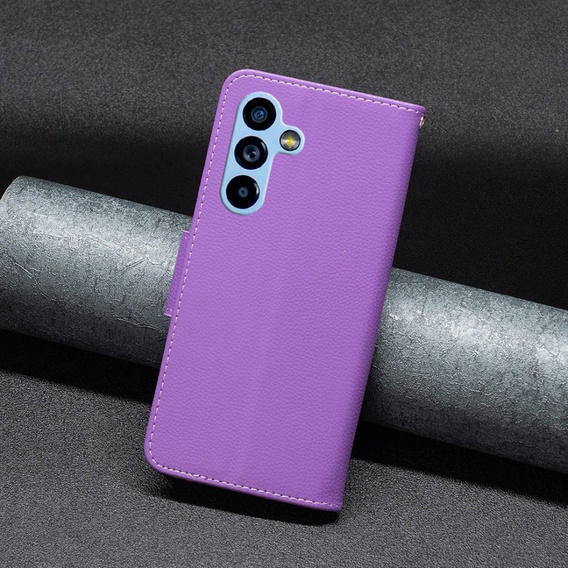 Klopové pouzdro pro Samsung Galaxy A54 5G, Wallet Litchi Magnet, fialové