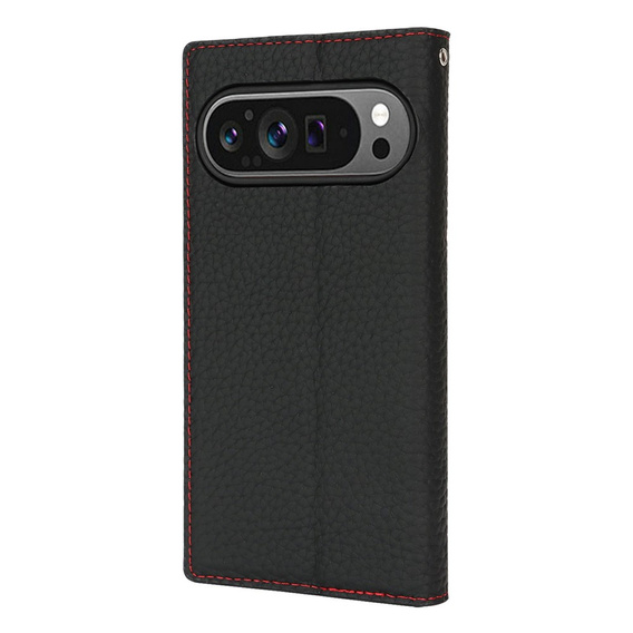 Klopové pouzdro pro Google Pixel 10 / 10 Pro, kůže Litchi Grain, černé