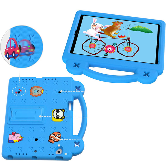Dětské pouzdro pro Lenovo Tab M10 X505F X605F / Tab P10-X705F/L / Huawei T5 10.1, Cute Patterns, se stojánkem, modré