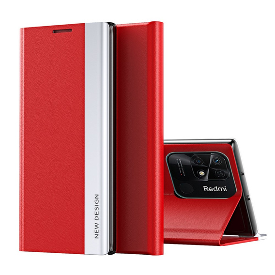 Klopové pouzdro pro Xiaomi Redmi 10C, Side Magnetic, červené