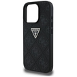 Pouzdro Guess Grained Hot Stamp 4G Triangle Metal pro iPhone 16 Pro Max
