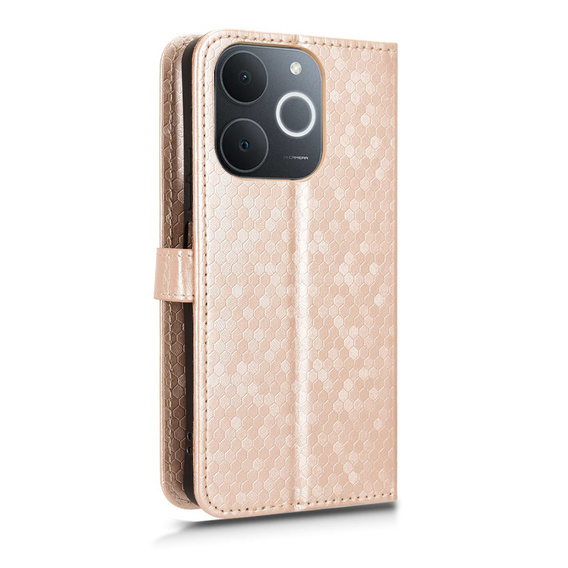Flipové pouzdro pro Realme Note 70T 4G, Wallet Rhombus, zlaté