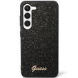 Pouzdro GUESS pro Galaxy S23, Glitter Script Hardcase, černé